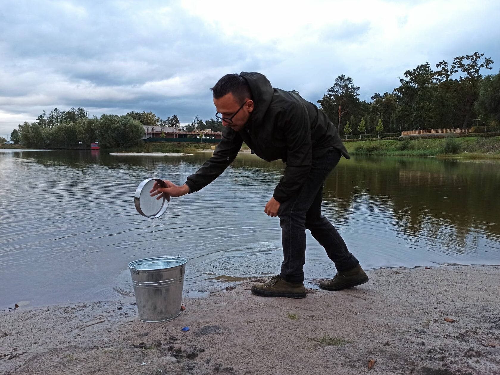 A bucket of water